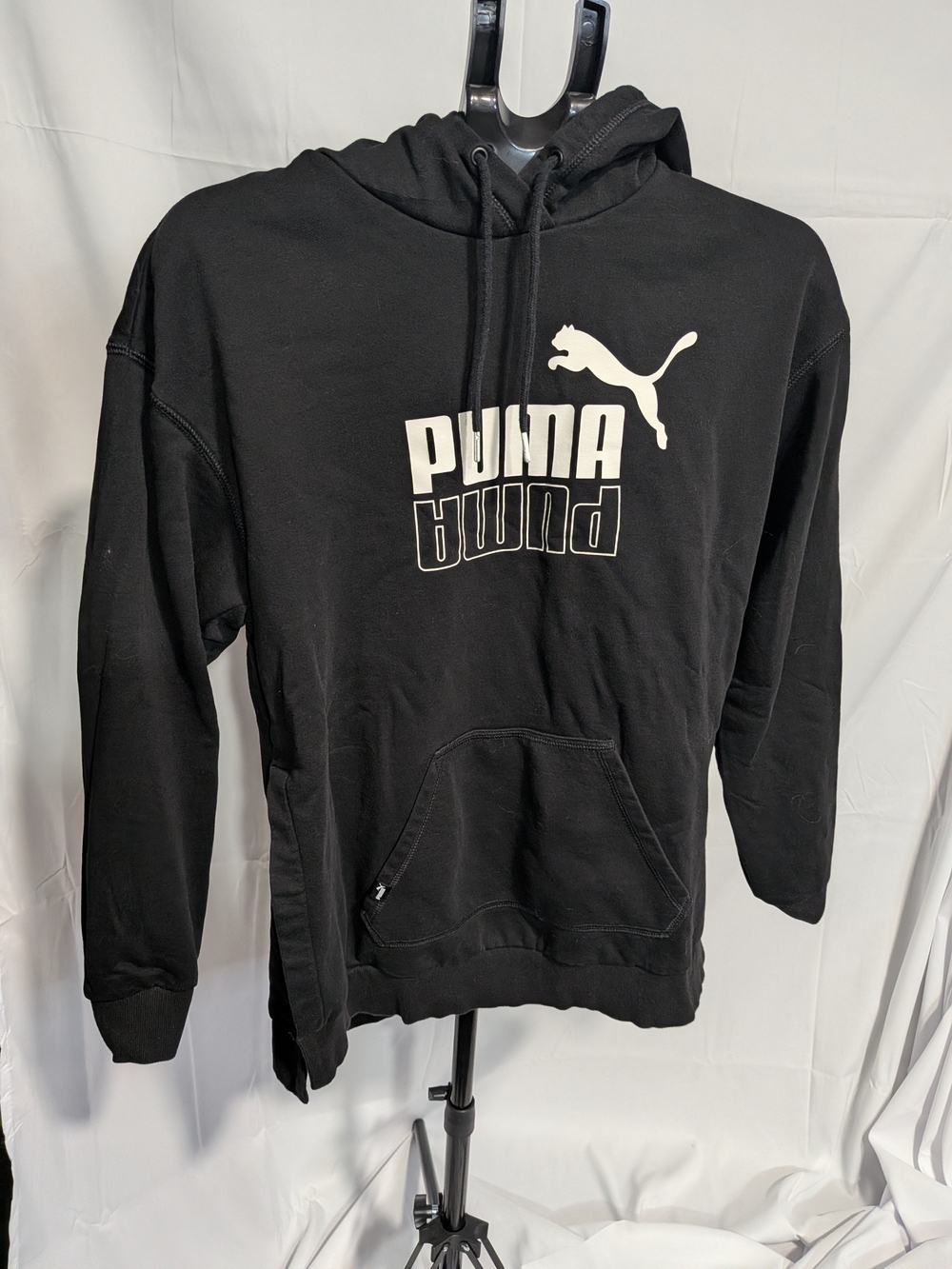 Puma Black Pullover Hoodie with White Logo